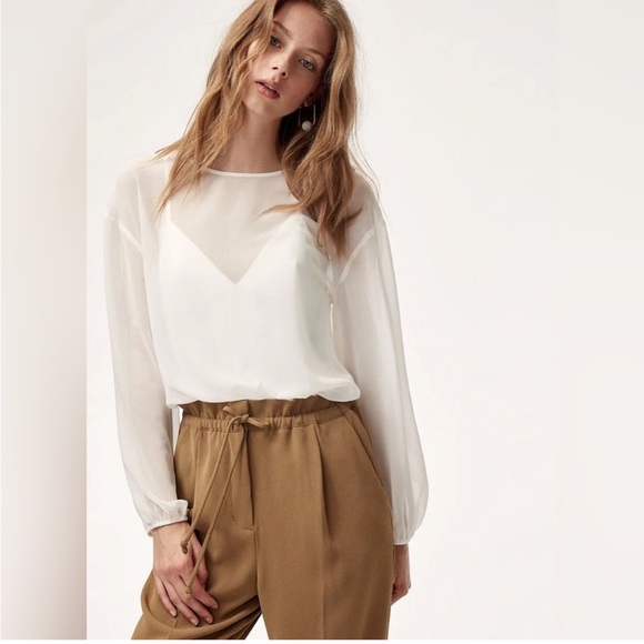 Aritzia Talmonte White Sheer Bodysuit Size XS - Picture 2 of 8